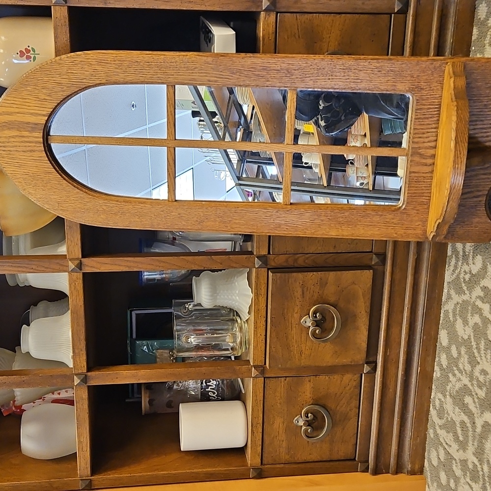 RARE Window pane Hanging Glass Wall Shelf Mirror See Comparions